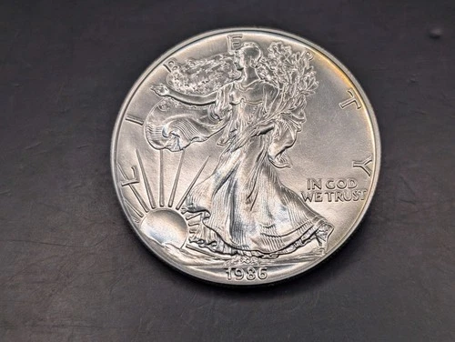 🔥1986 AMERICAN SILVER EAGLE .999 SILVER 1 TROY OZ COIN BRILLIANT UNCIRCULATED