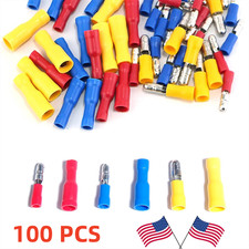 100 Male/Female Combo Bullet Connectors Insulated Wire Crimp Terminals Car Audio