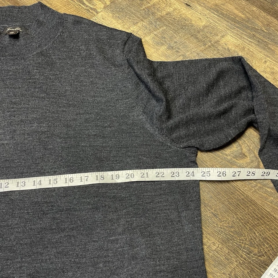 Tasso Elba Merino Wool Blend Mock Neck Solid Pullover Sweater Mens 3XL Dark Gray - Image 3 of 4