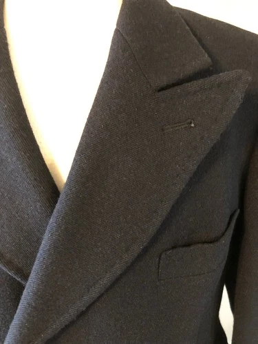 Men's Bloomingdales Navy Wool Double-Breasted Overcoat-Size 40R-Made in England image 10