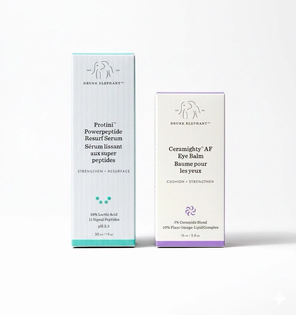 DRUNK ELEPHANT DUO Set Of 2 NEW PROTINI PEPTIDE RESURF SERUM & EYE BALM