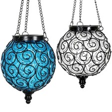 Outdoor Garden Solar Powered LED Light Lantern Hanging Yard Decoration Lamp