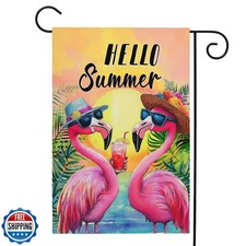 Summer Garden Flag Flamingo Garden Flag Summer Garden Flags for O