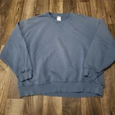 Vintage Russell Athletics Blue Blank Crewneck Pullover Sweatshirt XXL Essential