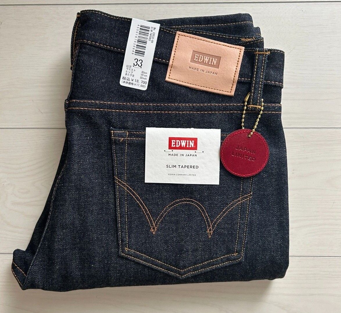 EDWIN SLIM TAPERED Denim Rainbow Selvedge 14.6 oz Indigo Non EDWIN SLIM TAPERED Denim Rainbow Selvedge 14.6 oz Indigo Non