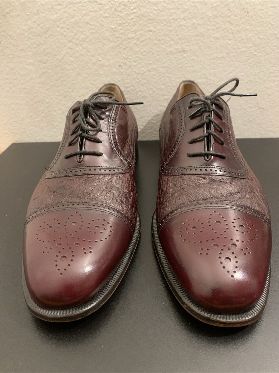 Authentic‎ Moreschi Calfskin Men\'s Oxfords Size 10 - Made In Italy - 1200 Retail Moreschi Italy Dark Brown Calf Skin Leather Brogue Oxford  main image 3