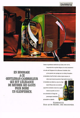 ADVERTISING ADVERTISING 064 1987 GLENFIDDICH whisky
