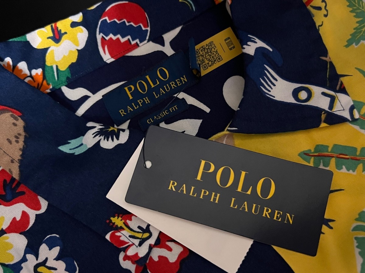 Camp Shirt Classic Fit Bear Polo Shirt NEW Polo Ralph Lauren Bear