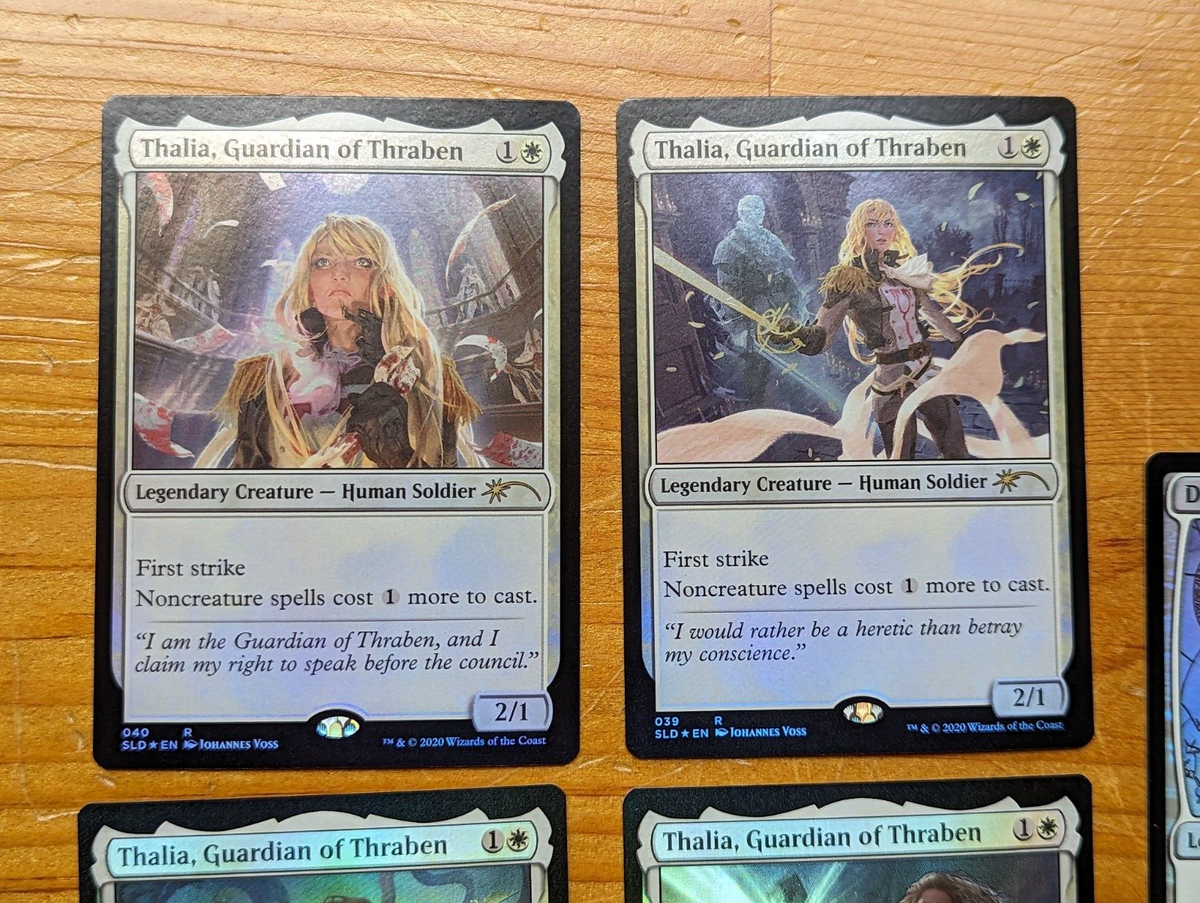 MTG Secret Lair Thalia: Beyond The Helvault - opened, with Dovin
