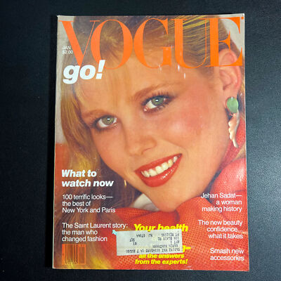 Vintage Vogue US Magazine January 1980 Nancy Donahue Cover 80s