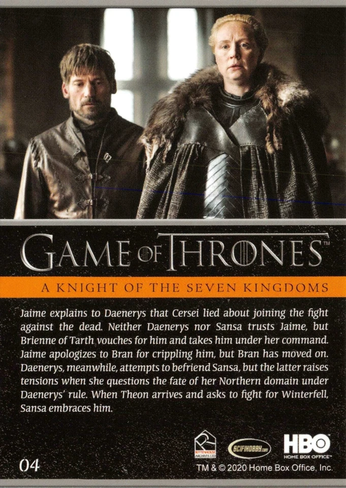 Game of Thrones Season 8 (2020) BASE Trading Card #04 - Image 2 of 2