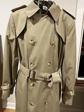 Men’s VTG Richman Bros Trench Coat 38L EUC Zip Out Liner Khaki