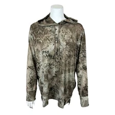 LOGO Lounge by Lori Goldstein Women's Hand Tie-Dye Hoodie Chocolate Small Size