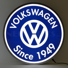 Vw Led Sign Volkswagen Logo Beetle Bus Van Bug Back Lit Lamp Opti Neon 1949 Olp