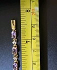 925 Thia Stamped: Amethyst-Diamond; Gold Over Sterling Silver 7.25 Inch Bracelet — photo 8