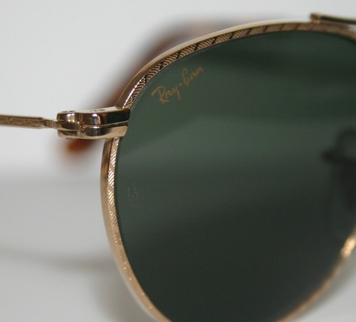 New Vintage W1754 Ray Ban Rayban Bausch & Lomb G 15 Round Sunglasses 24K Gold - Picture 4 of 5