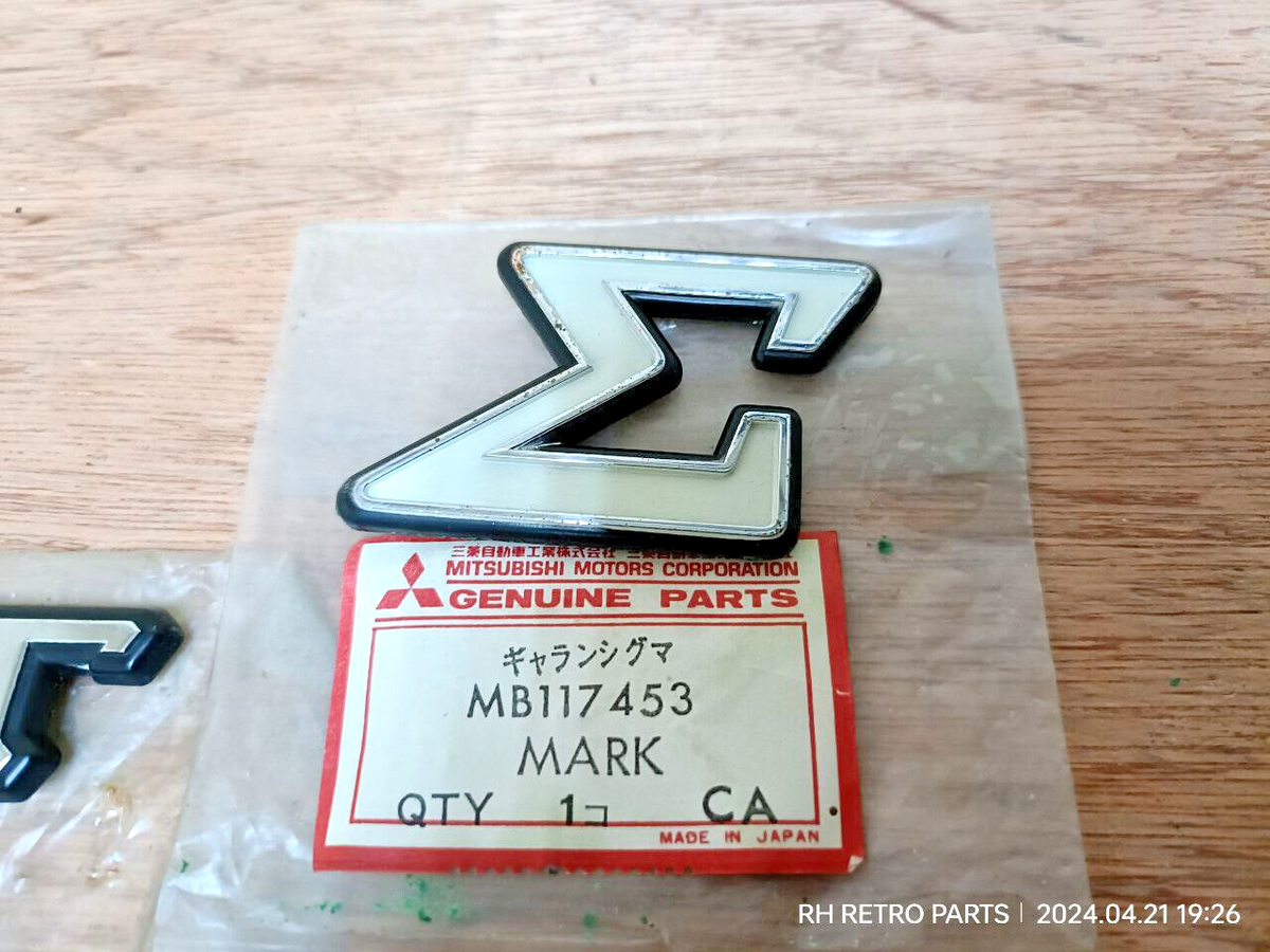 MITSUBISHI Galant Sigma Side Emblem Badge Genuine NOS JAPAN 4PCS