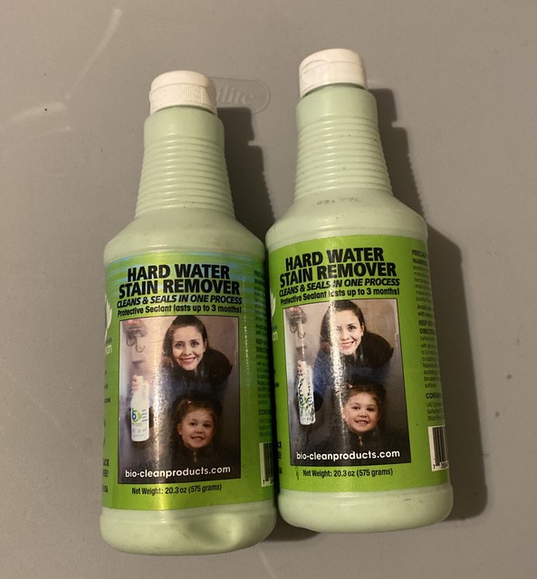 2 Bottles Bio Clean Hard Water Stain Remover Glass Tile Granite Shower