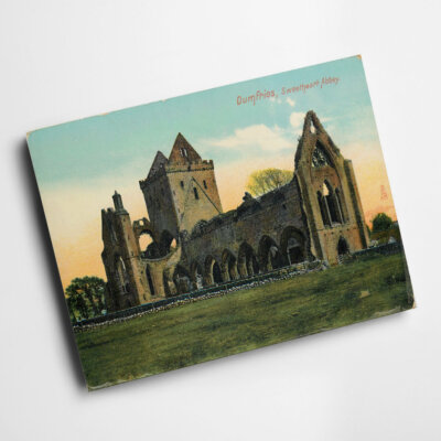 A4 PRINT - Vintage Scotland - Dumfries. Sweetheart Abbey (b)