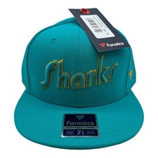 NWT Men's Fanatics San Jose Sharks Reverse Retro NHL Hockey Fitted Hat Cap 7 5/8