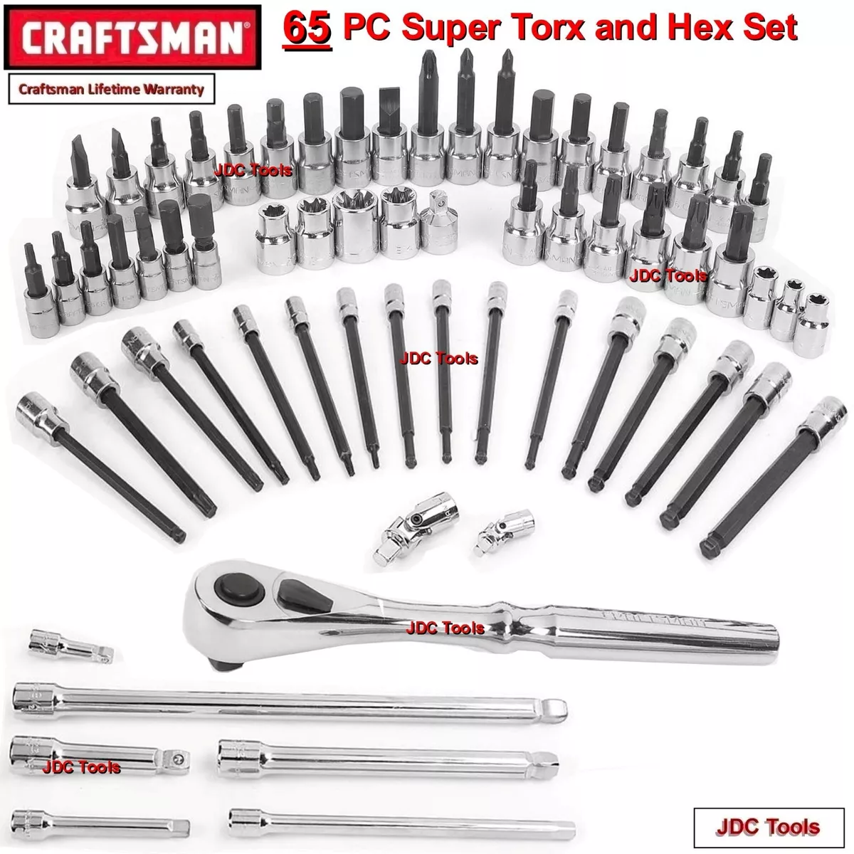 CRAFTSMAN TOOLS 65 PC LARGE TORX HEX SCREWDRIVER RATCHET SOCKET