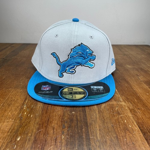 Detroit Lions Hat Cap Fitted 7 5/8 Blue 