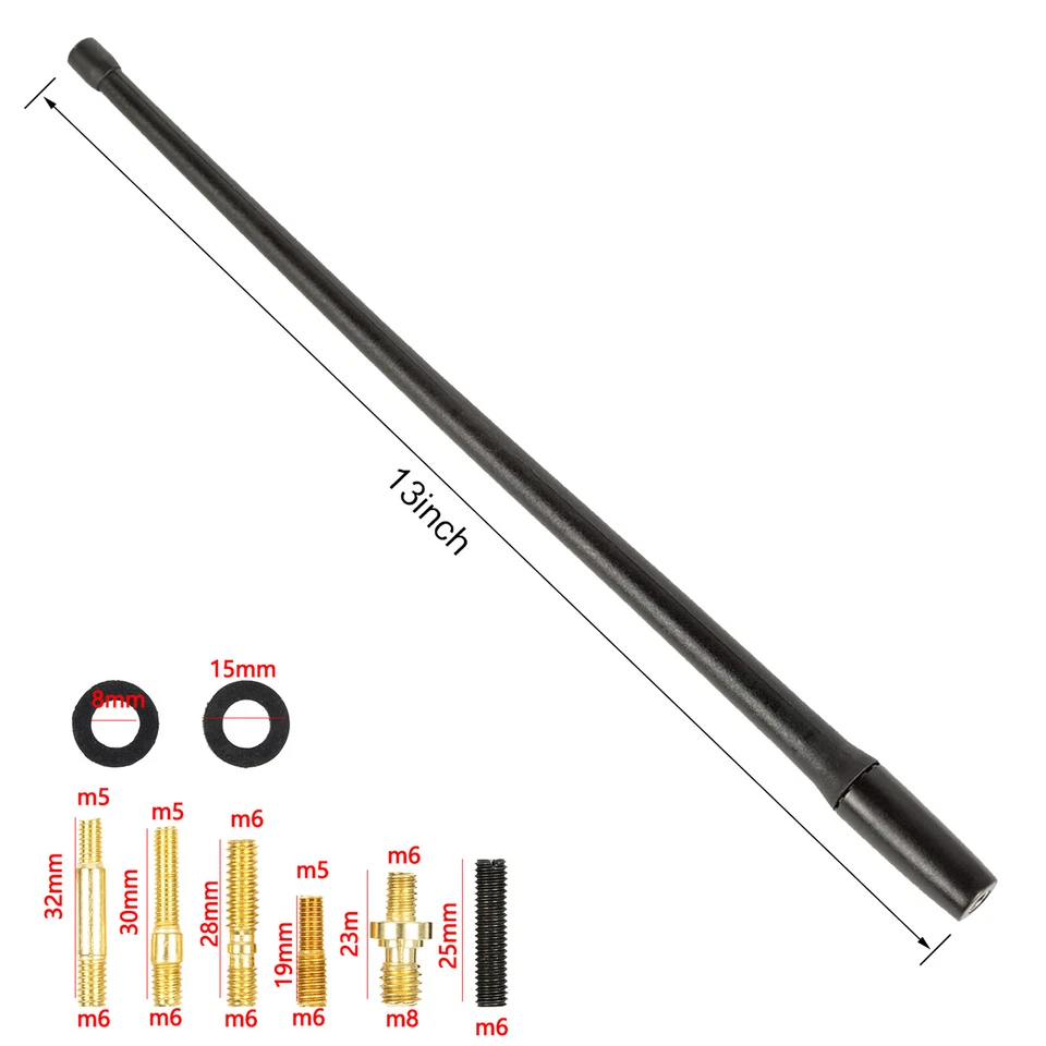 13"in. Radio Antenna Mast For Jeep Wrangler TJ JK JL JKU Rubicon Sahara1997-2021 - image 2 of 4