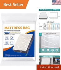 Mattress Bag for Moving Storage - Plastic Waterproof Mattress Protector Cover...