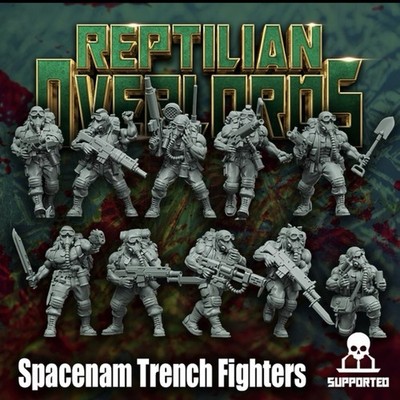 Spacenam Trench Raiders Tabletop Miniatures Sci-fi 28mm X10