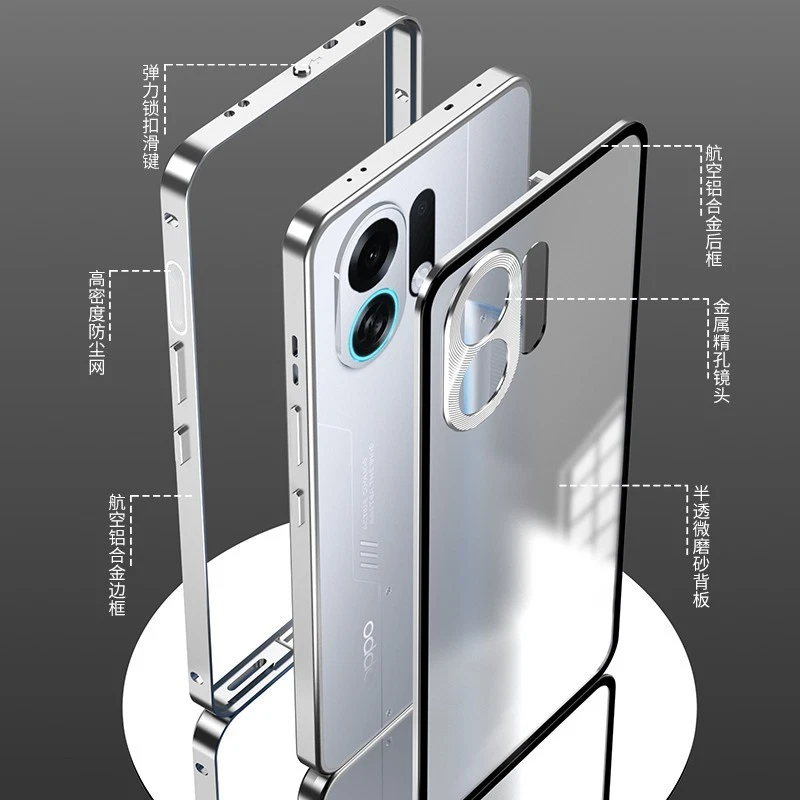 For Oppo K13 Turbo Pro Magnetic Metal Frame Bumper Clear Matte