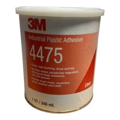 3M 4475 Industrial Plastic Adhesive Clear 1 Qt (946 mL) Fast-Tacking Vinyl Glass