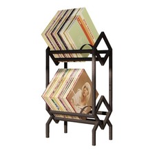 Double layer Vinyl Record Storage Shelf - LP Record Holder - 160-200 LP Displ...