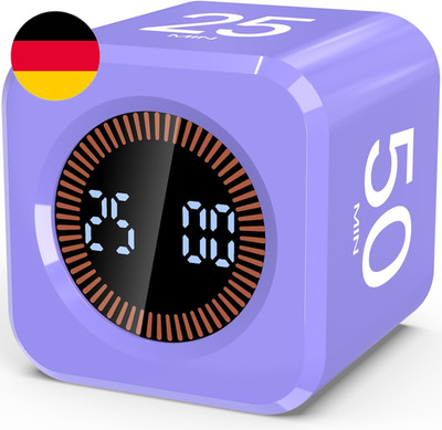 Pomodoro Timer Cube, Visueller Würfel-Timer Für Kinder, Digitale LED Drehbarer T
