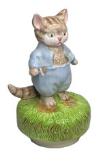 1977 Schmid Beatrix Potter Tom Kitten Musical Figurine 145 Happy Wanderer Japan