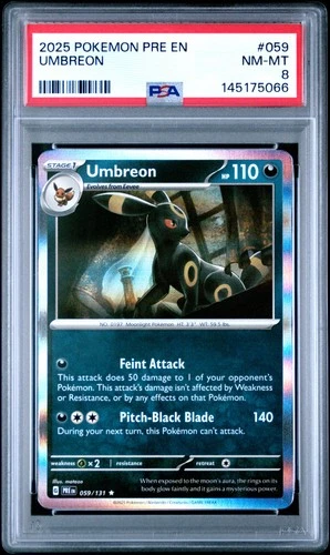 2025 POKEMON PRE EN-PRISMATIC EVOLUTIONS #059 UMBREON PSA 8