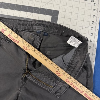 American Eagle Original Straight Jeans Mens 30x36 Gray Wash Fade Flex 