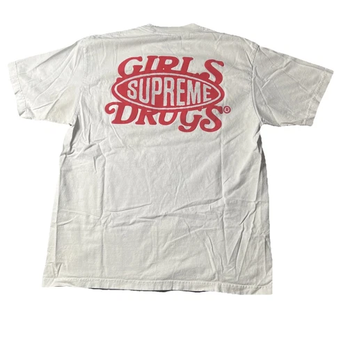 Chemise fille Supreme Drugs taille L blanche. Collab Supreme X Girls Are Drugs