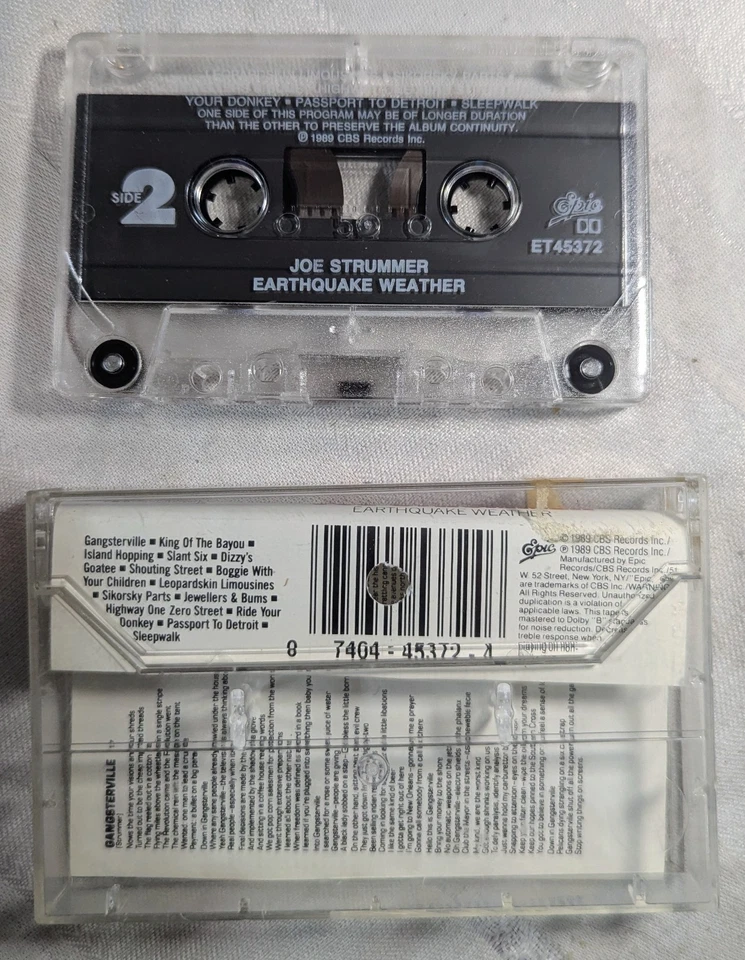 Joe Strummer - Earthquake Weather - Cassette - 1989 - CBS Records - Image 2 of 3