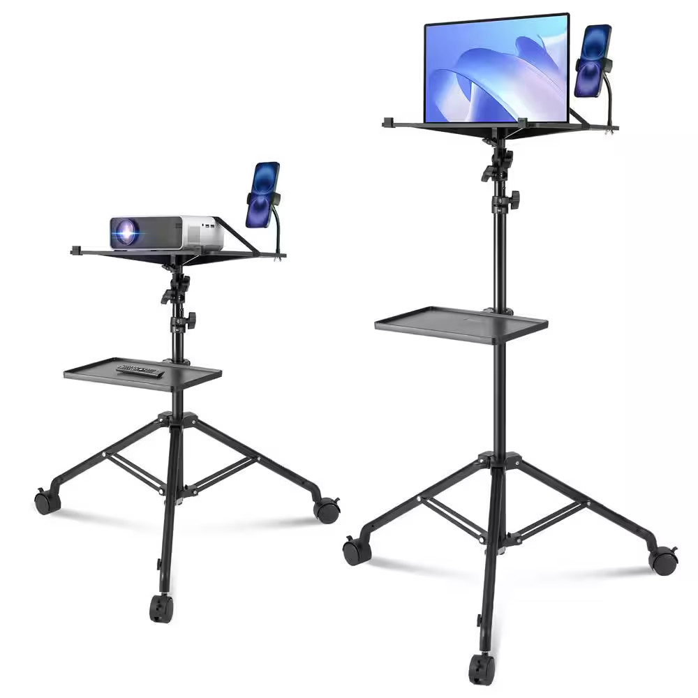 With Wheels, Laptop Stand Tripod Adjustable Height From 31.3 To
