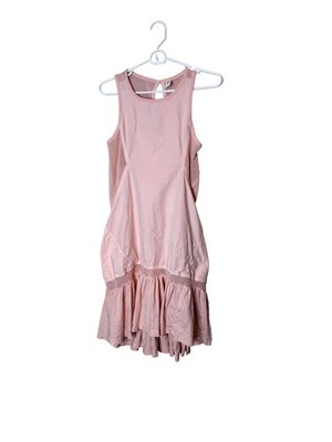Daily practice Dress Womens 2XS Pink Mesh Tank Sundress Ruffle Hem Casual