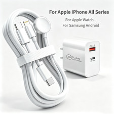 Fast USB C 20W Charger 3 In 1 Cable For Apple Watch iPhone 17 16 15 14 12 11 XR