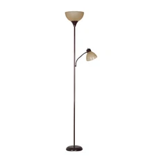 Mainstays 72'' Brown Combo Floor Lamp With Reading Lamp, Modern Design