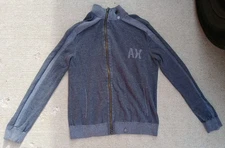 Mens A|X Armani Exchange Grey Double Full Zip Cardigan Sweater Size Medium