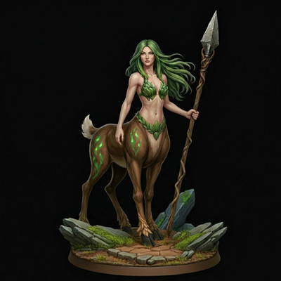 Dungeons & Dragons Playable Character - Female Centaur Elf Fedra Barbarian Druid