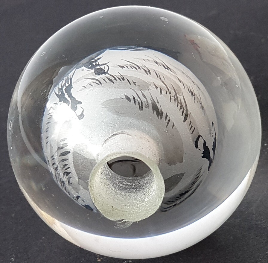 Details zu ASIATIKA Alter Briefbeschwerer, Glas, Pferd, handbemalt, signiert O319 Niedriger Preis auffüllen