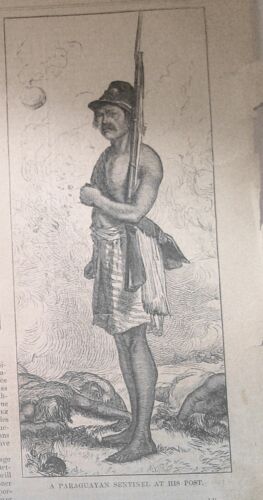 La guerre au Paraguay - 3 tirages - Harper's Weekly, 16 janvier 1869 original - Photo 3 sur 4