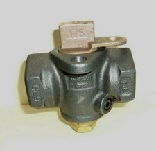 1" Mueller  H-11175, FIP Gas Meter Valve Black Iron Body Brass Lockwing 175 PSI.