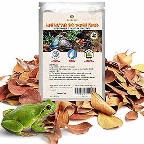 SunGrow Dwarf Frog Leaf Litter 2 Inches Mini Leaves for Boosting