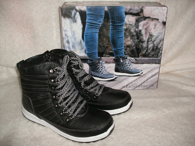 weatherproof black boots