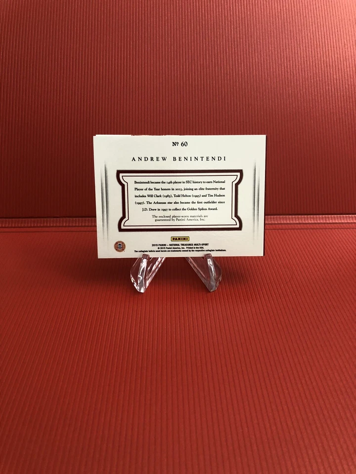 Andrew Benintendi 2015 Nat'l Treasures Arkansas booklet /25 - Image 3 of 3